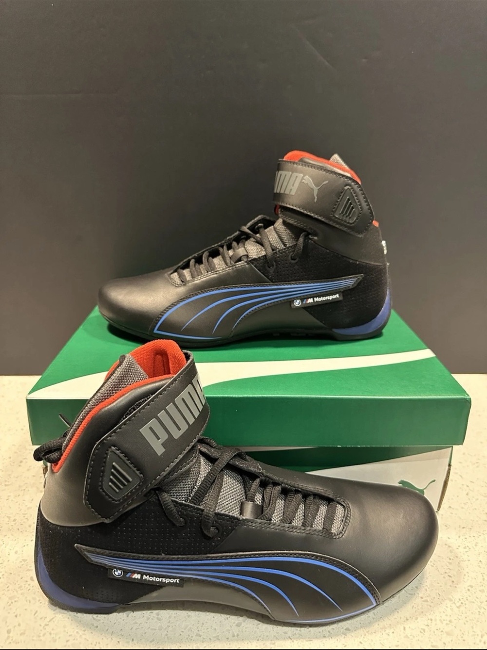 Puma BMW M Motorsport Future Cat Mid Mens Shoes Black Cobalt 308459 Size 11